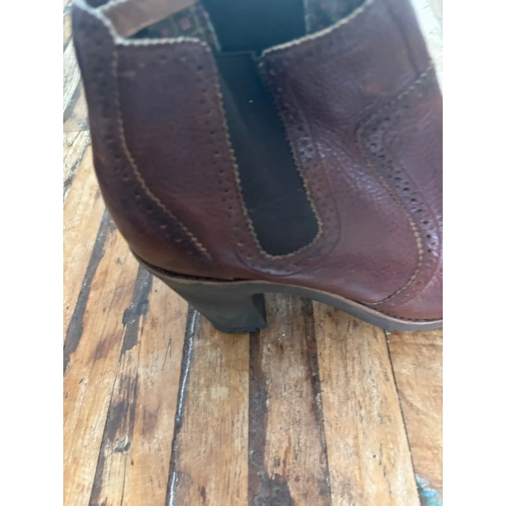 Women's Sperry Brown Leather Brogue Chelsea Ankle Boots US 11